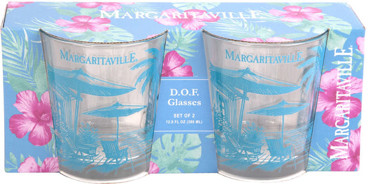 Margaritaville Coastal 13oz S/2 DOF Glasses