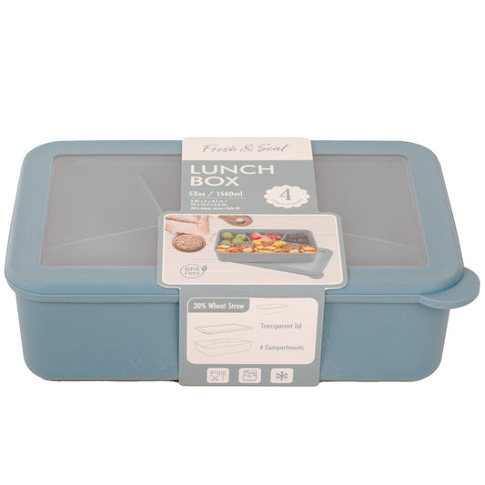 Mynt Wheat Blue Snack Box W/4 Compartments