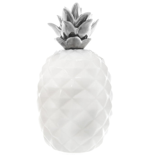 11"H Pineapple With Silver Crown