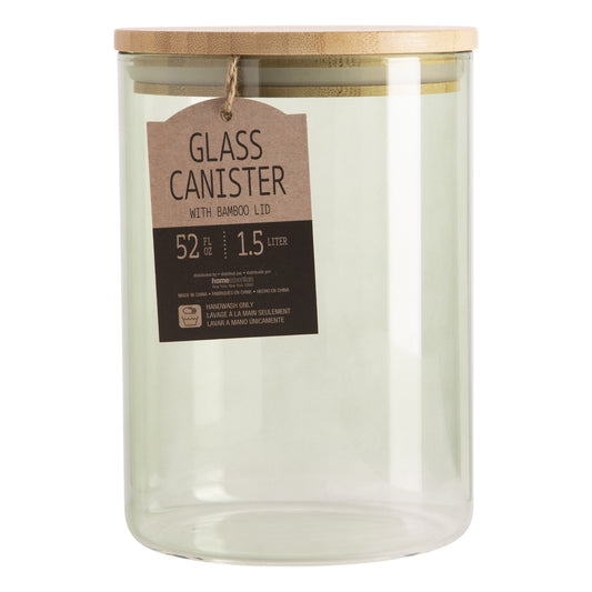 Fresh 52oz Grn Wood Top Canist