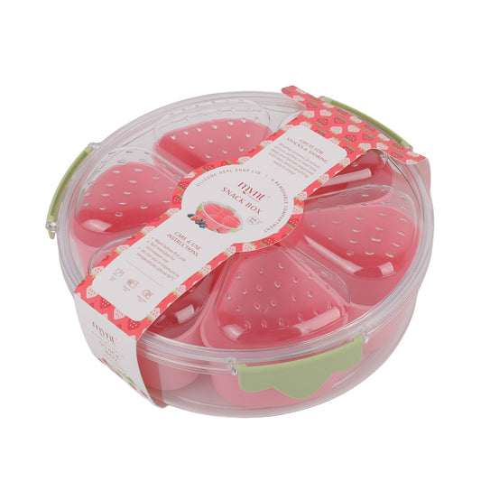 Mynt Pink Strawberry 6 Section Snack Box
