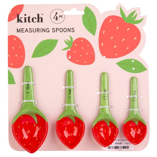 Set Of 4 Strawberry Measuring Spoon