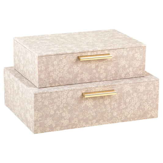 Mc Set Of 2 Del Floral Print Boxes